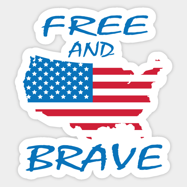 Free and Brave, 4th July Celebration Sticker by JevLavigne